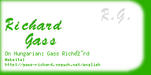 richard gass business card